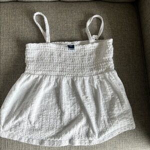 Old Navy White Smocked Top
